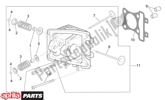 Tutte le parti per il Testata del Aprilia Scarabeo 4T 565 50 2002 - 2006