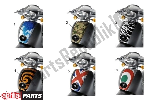 Alle onderdelen voor de Decors van de Aprilia Scarabeo 4T 565 50 2002 - 2006