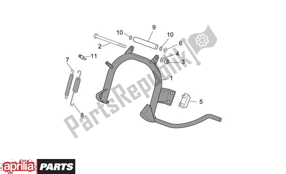 All parts for the Center Stand of the Aprilia Scarabeo 4T 565 50 2002 - 2006