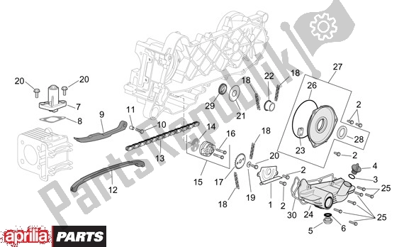 All parts for the Oil Pump of the Aprilia Scarabeo 4T 565 50 2002 - 2006