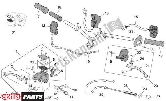 All parts for the Schakelingen of the Aprilia Scarabeo 4T 565 50 2002 - 2006