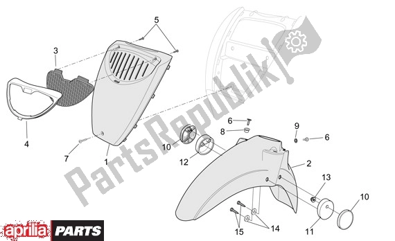 Tutte le parti per il Parafango del Aprilia Scarabeo 4T 565 50 2002 - 2006