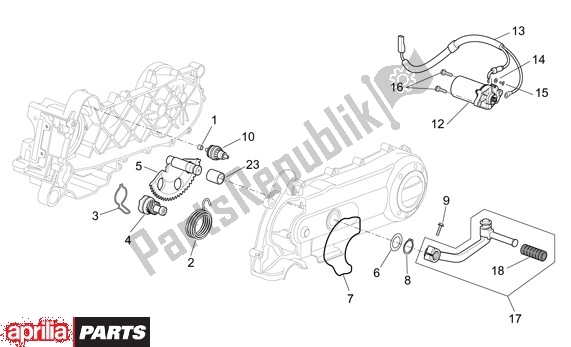 All parts for the Starter Motor of the Aprilia Scarabeo 4T 565 50 2002 - 2006