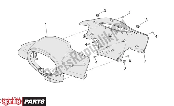 Alle onderdelen voor de Stuurafdekking van de Aprilia Scarabeo 4T 565 50 2002 - 2006