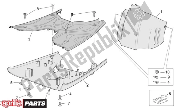 Todas las partes para Voetruimteafdekking de Aprilia Scarabeo 4T 565 50 2002 - 2006