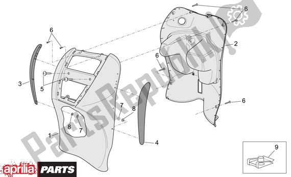 Tutte le parti per il Voorscherm del Aprilia Scarabeo 4T 565 50 2002 - 2006