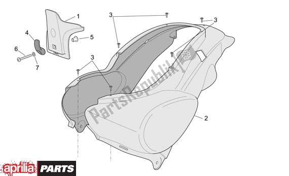 All parts for the Zijbeplating of the Aprilia Scarabeo 4T 565 50 2002 - 2006