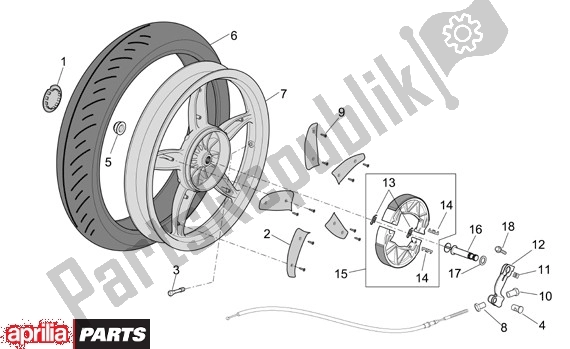 All parts for the Rear Wheel of the Aprilia Scarabeo 4T Restyling 29 100 2006 - 2007