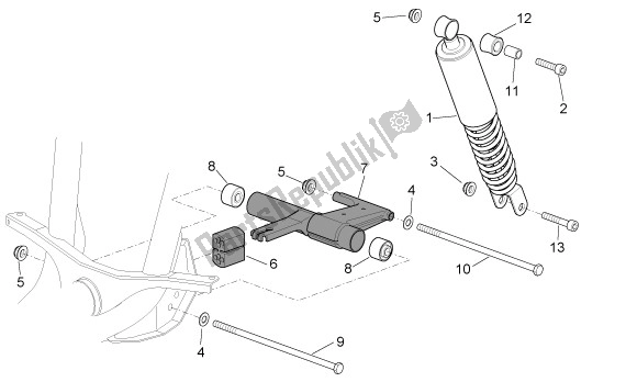 Toutes les pièces pour le Tringlerie De Suspension Arrière du Aprilia Scarabeo 4T Restyling 29 100 2006 - 2007