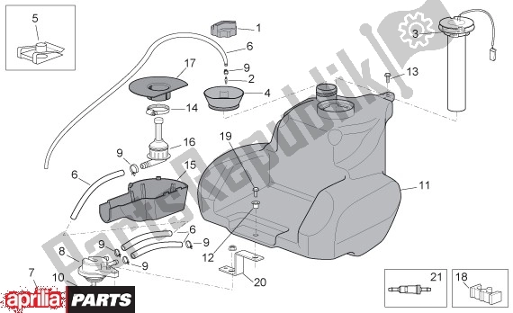 All parts for the Fuel Tank-seat of the Aprilia Scarabeo 4T Restyling 29 100 2006 - 2007