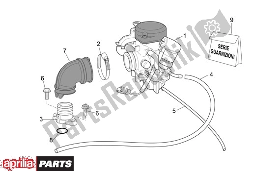 All parts for the Carburettor of the Aprilia Scarabeo 4T Restyling 29 100 2006 - 2007