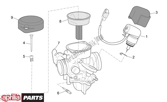 Todas as partes de Carburateurcomponenten do Aprilia Scarabeo 4T Restyling 29 100 2006 - 2007