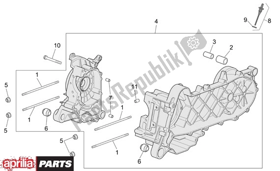 Todas as partes de Bloco Do Motor do Aprilia Scarabeo 4T Restyling 29 100 2006 - 2007