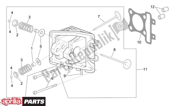 Tutte le parti per il Cilinderkop Ventielen del Aprilia Scarabeo 4T Restyling 29 100 2006 - 2007