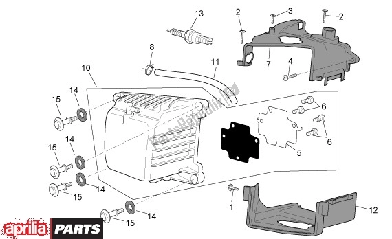 Todas las partes para Cilinderkopdeksel de Aprilia Scarabeo 4T Restyling 29 100 2006 - 2007