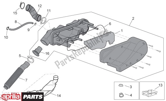 Todas as partes de Filterhuis do Aprilia Scarabeo 4T Restyling 29 100 2006 - 2007