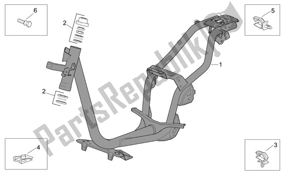 Todas las partes para Frame de Aprilia Scarabeo 4T Restyling 29 100 2006 - 2007