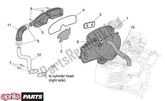 Todas as partes de Nevenluchtbehuizing do Aprilia Scarabeo 4T Restyling 29 100 2006 - 2007