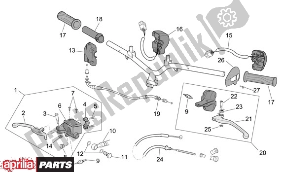 All parts for the Schakelingen of the Aprilia Scarabeo 4T Restyling 29 100 2006 - 2007