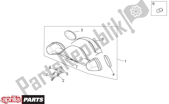 Tutte le parti per il Fanale Posteriore del Aprilia Scarabeo 4T Restyling 30 50 2006 - 2007