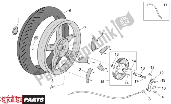 Todas las partes para Rueda Trasera de Aprilia Scarabeo 4T Restyling 30 50 2006 - 2007