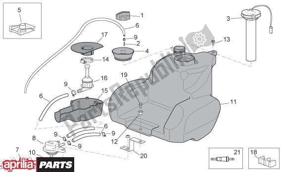 All parts for the Fuel Tank of the Aprilia Scarabeo 4T Restyling 30 50 2006 - 2007