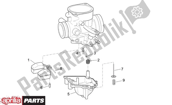 All parts for the Carburateurcomponenten Ii of the Aprilia Scarabeo 4T Restyling 30 50 2006 - 2007