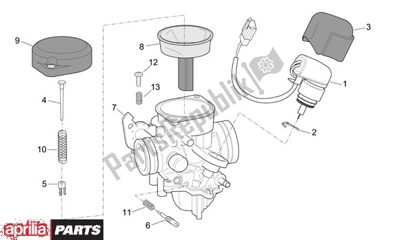 Todas las partes para Carburateurcomponenten de Aprilia Scarabeo 4T Restyling 30 50 2006 - 2007