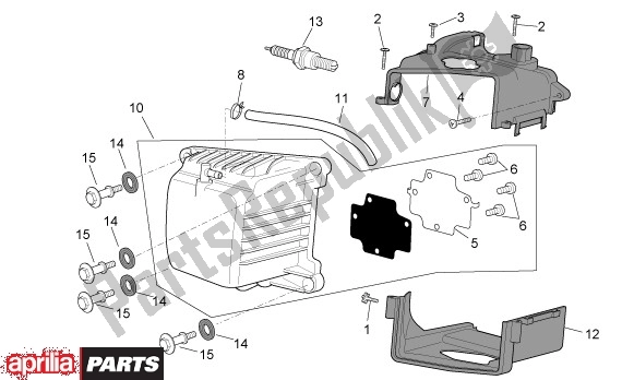 Alle Teile für das Cilinderkopdeksel des Aprilia Scarabeo 4T Restyling 30 50 2006 - 2007