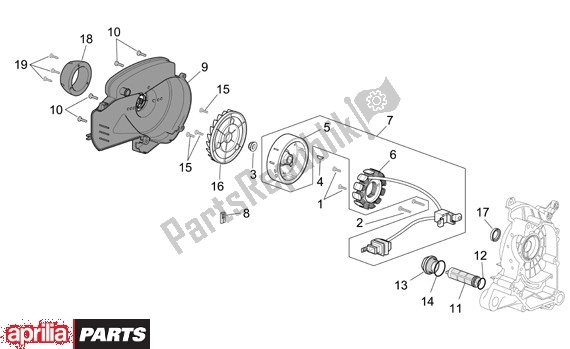 Wszystkie części do Alternator Aprilia Scarabeo 4T Restyling 30 50 2006 - 2007