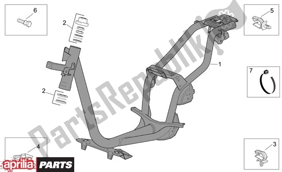 All parts for the Frame of the Aprilia Scarabeo 4T Restyling 30 50 2006 - 2007