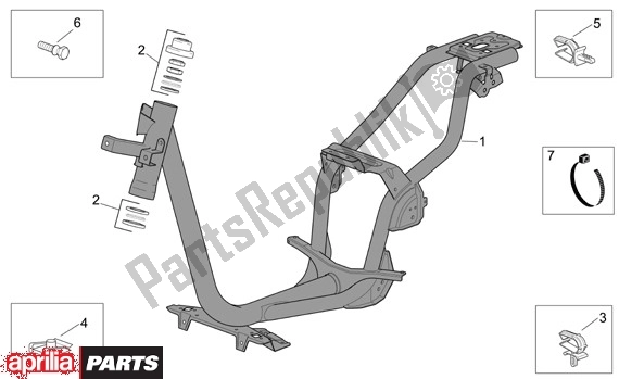 Alle Teile für das Frame des Aprilia Scarabeo 4T Restyling 30 50 2006 - 2007