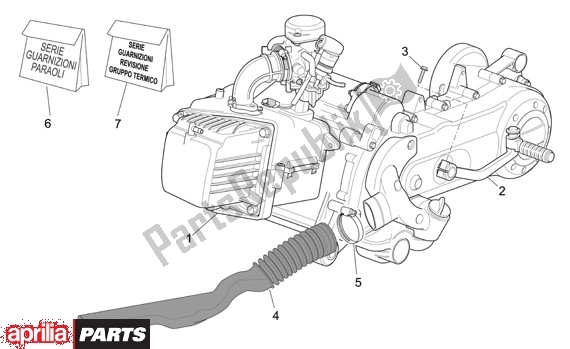 All parts for the Engine of the Aprilia Scarabeo 4T Restyling 30 50 2006 - 2007