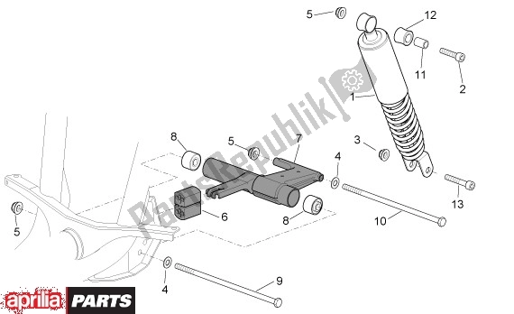 Tutte le parti per il Ammortizzatore Posteriore del Aprilia Scarabeo 4T Restyling 30 50 2006 - 2007