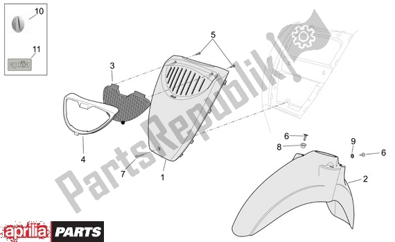 Tutte le parti per il Parafango del Aprilia Scarabeo 4T Restyling 30 50 2006 - 2007