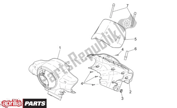 Toutes les pièces pour le Stuurafdekking du Aprilia Scarabeo 4T Restyling 30 50 2006 - 2007