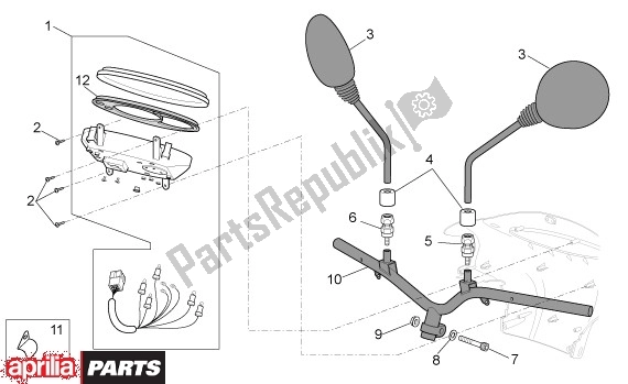 Todas las partes para Toerenteller Stuur de Aprilia Scarabeo 4T Restyling 30 50 2006 - 2007