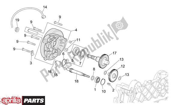 Toutes les pièces pour le Transmision du Aprilia Scarabeo 4T Restyling 30 50 2006 - 2007