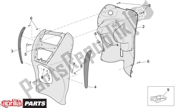 Todas las partes para Voorscherm de Aprilia Scarabeo 4T Restyling 30 50 2006 - 2007