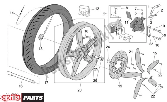 Todas las partes para Rueda Delantera de Aprilia Scarabeo 4T Restyling 30 50 2006 - 2007