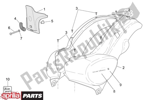 Tutte le parti per il Zijbeplating del Aprilia Scarabeo 4T Restyling 30 50 2006 - 2007