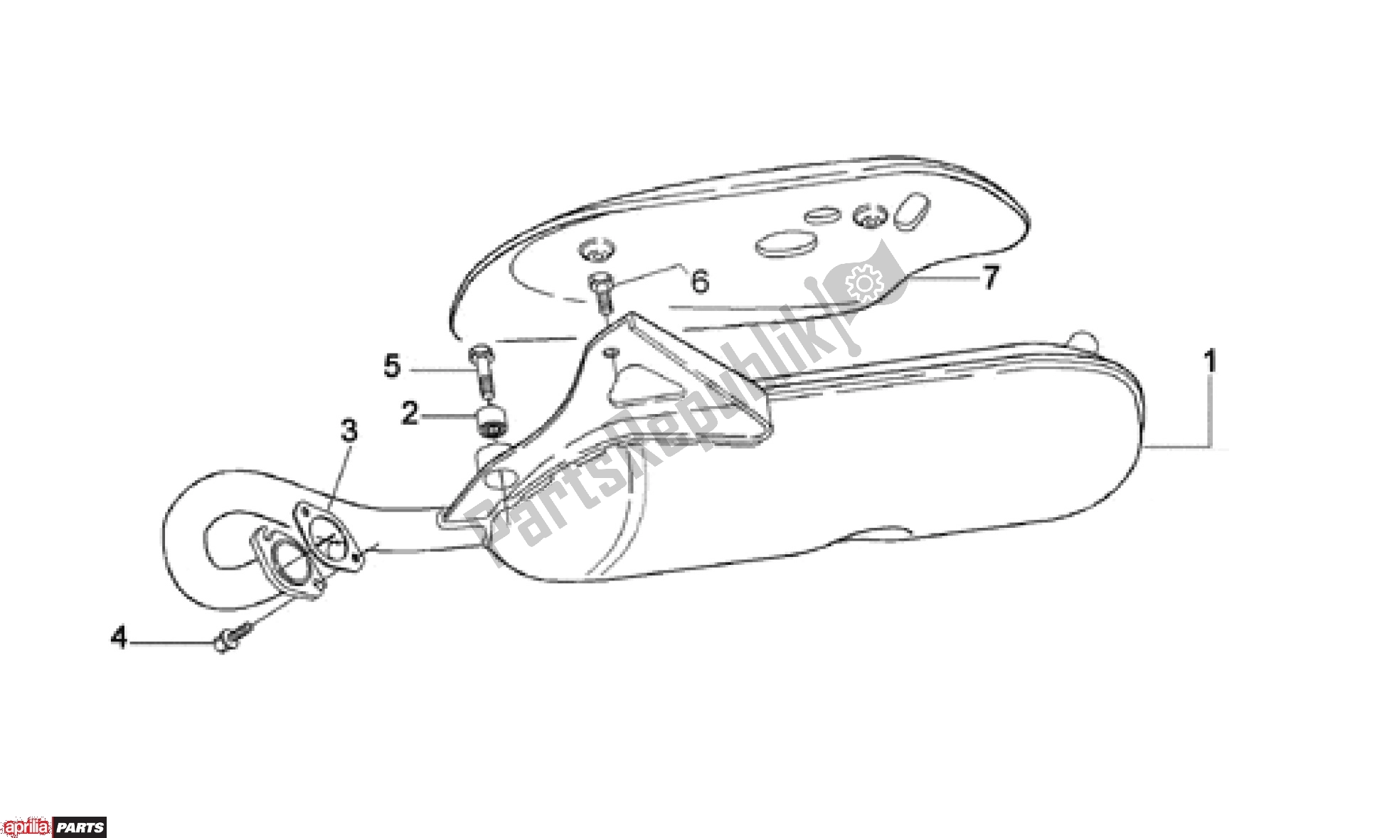 Todas as partes de Exhaust do Aprilia Scarabeo 507 1993 - 1997