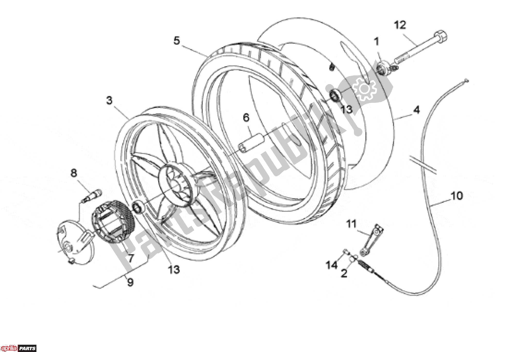 Alle onderdelen voor de Front Wheel van de Aprilia Scarabeo 507 1993 - 1997