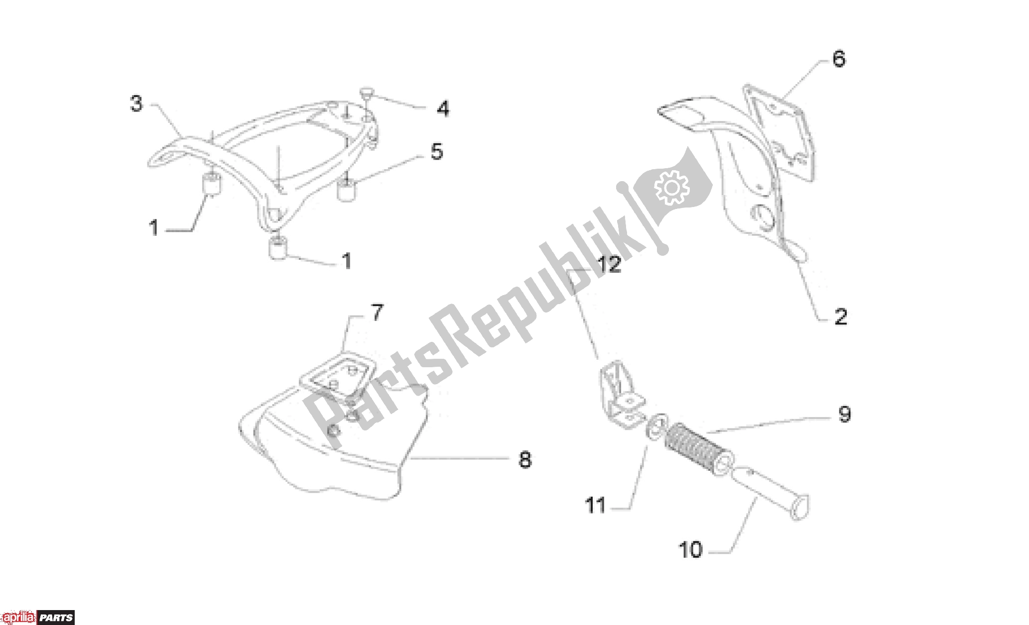 Todas las partes para Luggage Carier de Aprilia Scarabeo 507 1993 - 1997