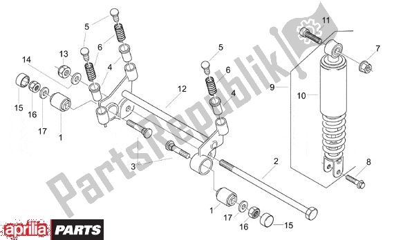 All parts for the Rear Suspension Linkage of the Aprilia Scarabeo 7 50 1998