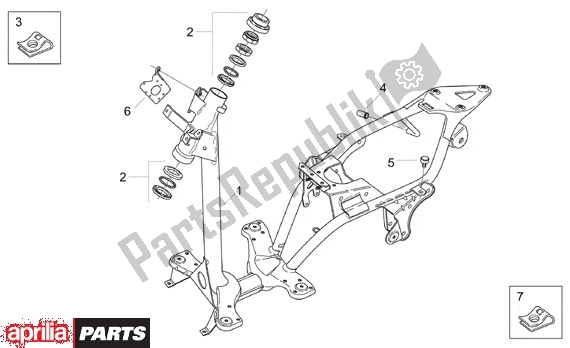 All parts for the Frame of the Aprilia Scarabeo 7 50 1998