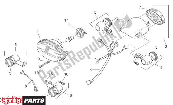 All parts for the Koplamp Achterlicht of the Aprilia Scarabeo 7 50 1998
