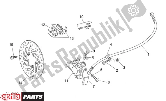 All parts for the Voorwielremklauw of the Aprilia Scarabeo 7 50 1998