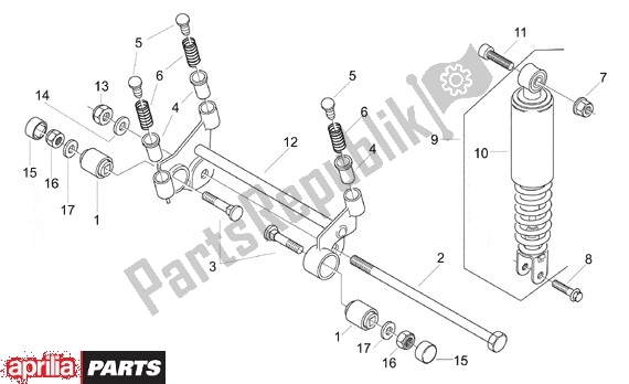 All parts for the Rear Suspension Linkage of the Aprilia Scarabeo 8 50 1999