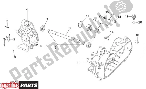 All parts for the Crankcase of the Aprilia Scarabeo 8 50 1999